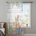 thumbnail image 3 of Spring Easter Sheer Curtains 54 Inches Long, Bunny Eggs Floral Leaves Farm Wooden Grain Light Filering Curtains, Breathable Simi Curtain Privacy Drapes for Kitchen Bathroom Small Window Treatment, 3 of 9