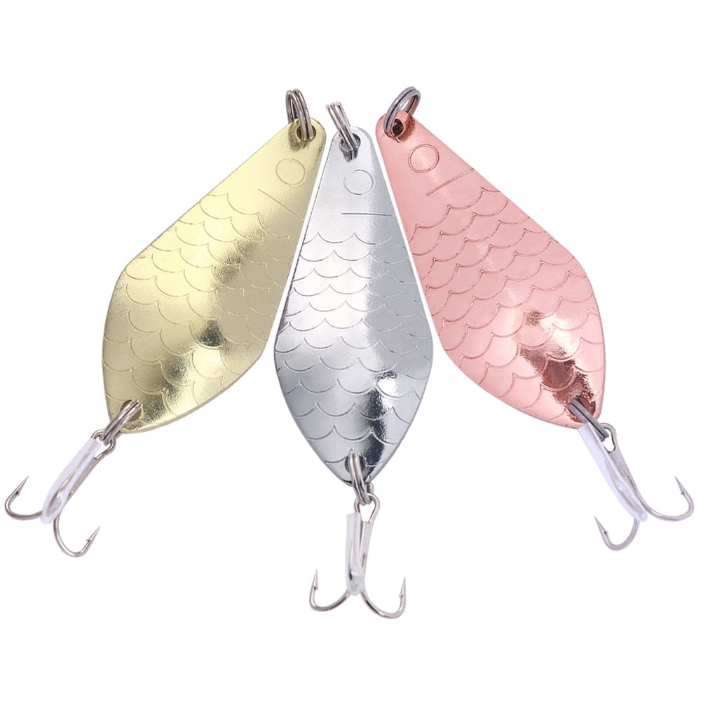 Fishing Lures,Fishing Spoons,Trout Lures,Bass Lures, 9PCS Hard Fishing Lures Jigging Bait with Treble Hooks,  3/4oz