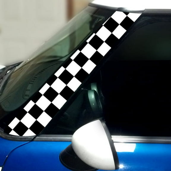 Checkers Pillar Vinyl Decals for 1st Gen MINI Cooper - Set of 2 - Choose Color - [WHITE]