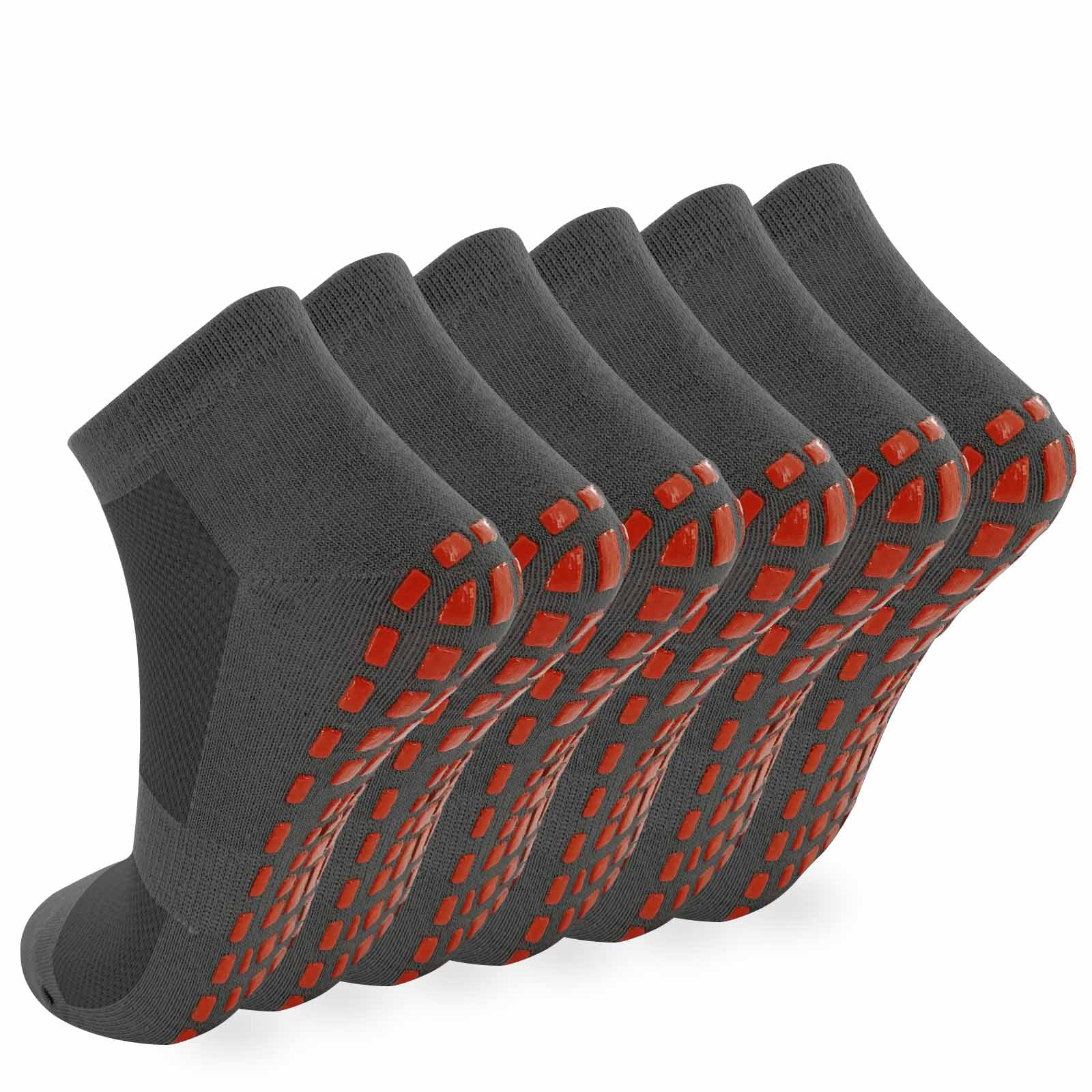 Novayard 6 Pairs Non Slip Grip Socks Yoga Pilates Hospital Socks
