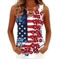 thumbnail image 2 of Xdegoge USA American Flag Tank Tops for Women 4th Of July Patriotic Shirts Vintage Rose Floral Stars and Stripes Sleeveless Blouses Summer Independence Day Casual Graphic Sleeveless, 2 of 6