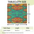 thumbnail image 2 of Symmetric Geometric Pattern Square Fitted Tablecloth with Elastic Edge,Square Table Cover,Washable Elastic Table Cover for Home Kitchen Party Decor 36"x36", 2 of 6