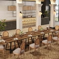thumbnail image 4 of Square Dining Table Set of 4, Industrial Dinner Table with Metal Base, 4 of 5