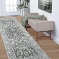thumbnail image 3 of Boho Vintage Round Rug ft- Faux Wool Dreely Washable Area Rug Small Distressed Throw Rugs Floor Carpet for Door Mat Entryway Bedrooms Laundry (Round - ; Diameter Border ), 3 of 7