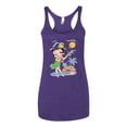 thumbnail image 2 of Wild Bobby Betty Boop Island Girl Paradise Betty Boop Tri-Blend Racerback Tank Top, Purple Rush, Medium, 2 of 5