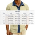 thumbnail image 3 of Camisas de Manga Corta de los Hombres de Color Sólido Casual Girar Cuello con Botones Patchwork Top de Verano, 3 of 4