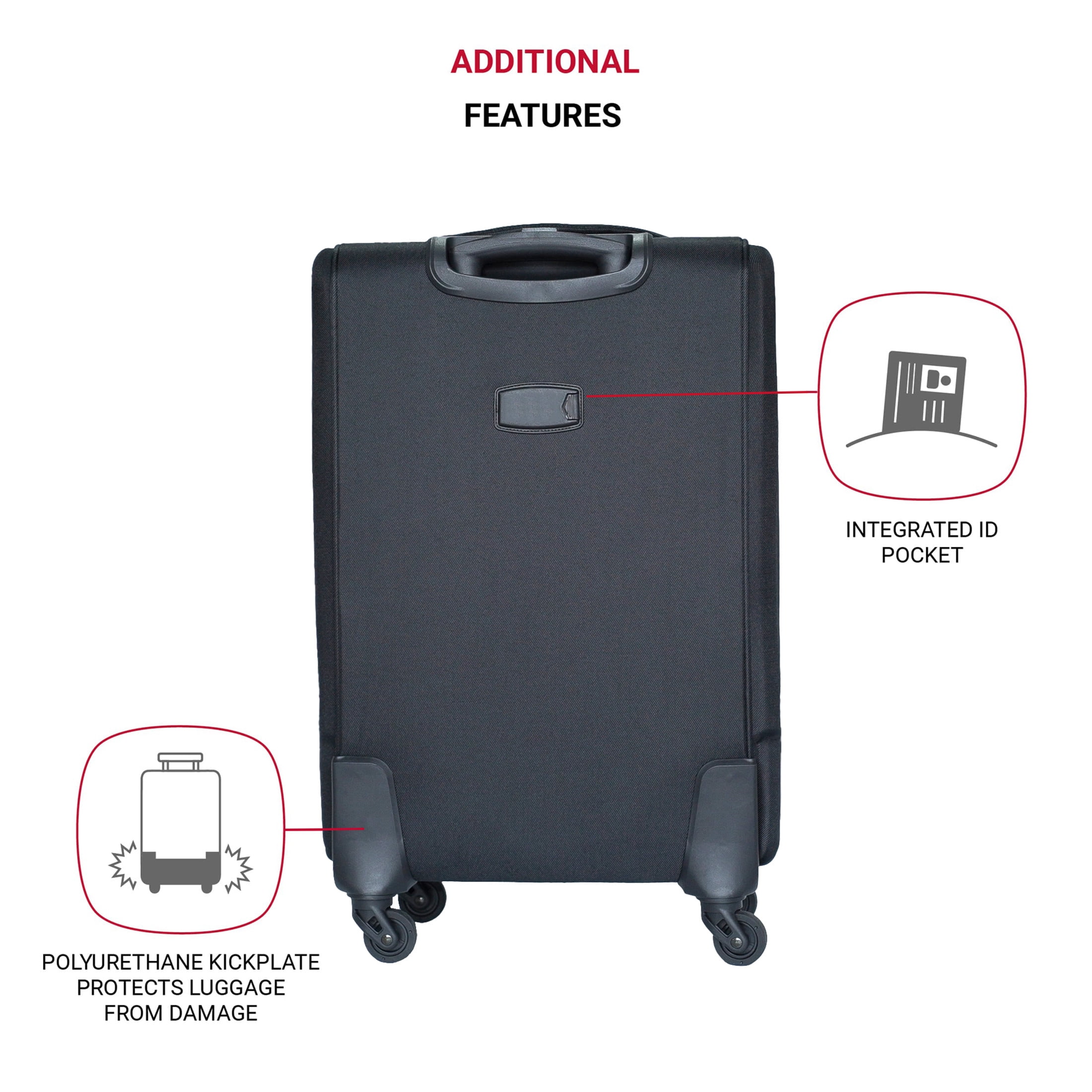 Noble House 2-Piece 20" & 24" Softside Oxford Luggage Set, Expandable Spinner Suitcases with Combination Lock, Black