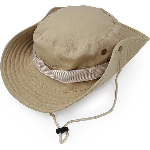 Outdoor Wide Brim Sun Protect Hat, Classic US Combat Army Style Bush Jungle Sun Cap for Fishing Hunting Camping