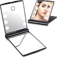 thumbnail image 1 of Travel Makeup Mirror Small 8 LEDs Light Folding Mirror Makeup Mirror for Outdoor, 1 of 10