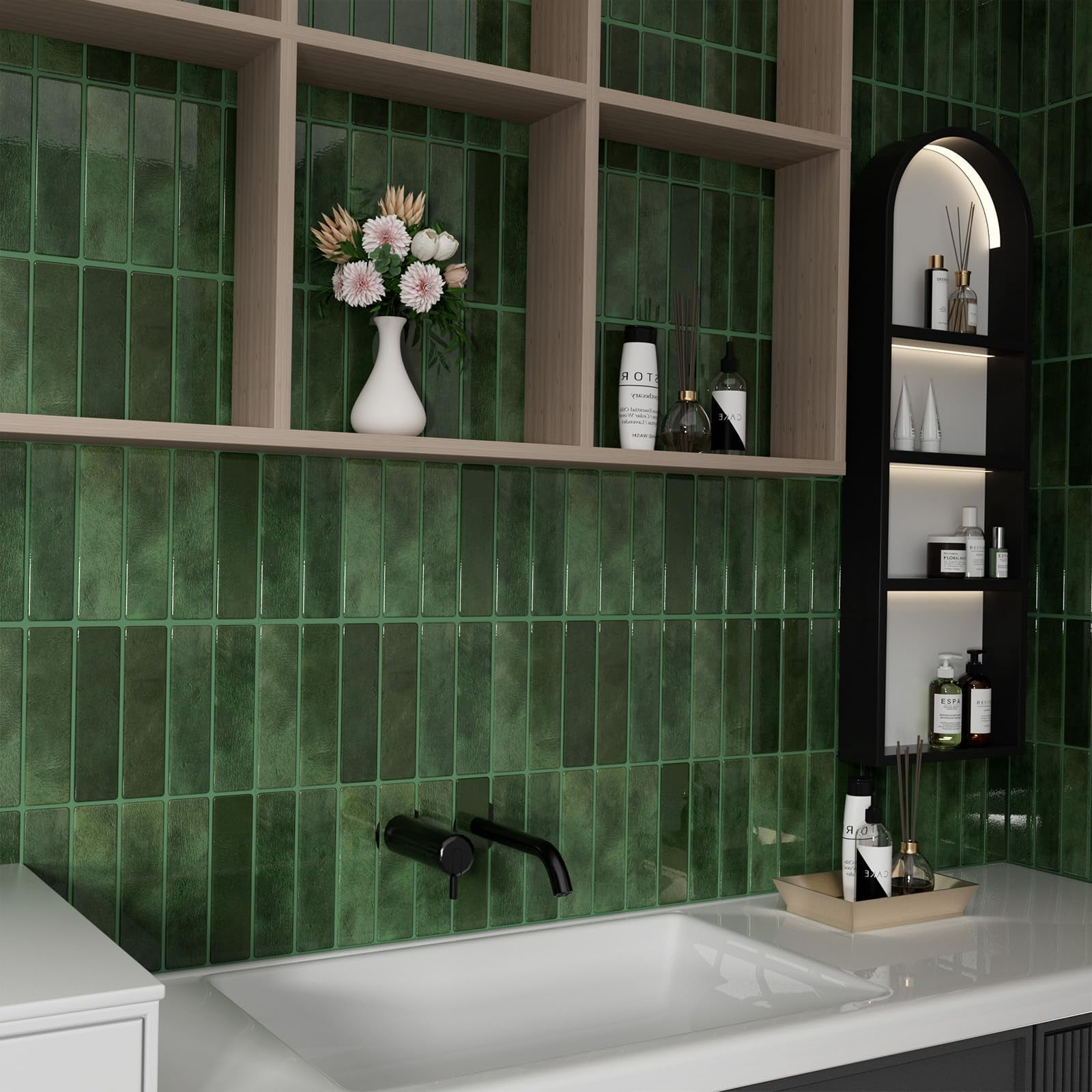 Peel And Stick Backsplash 10-sheets Of 11.42'' X 9'' Self-adhesive 3d Wall Tile For Kitchen  Bathroom