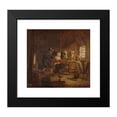 thumbnail image 2 of Govert Dircksz Camphuysen 16x15 Black Modern Framed Museum Art Print Titled - Flirtation in a Cowshed (1645 - 1672), 2 of 5
