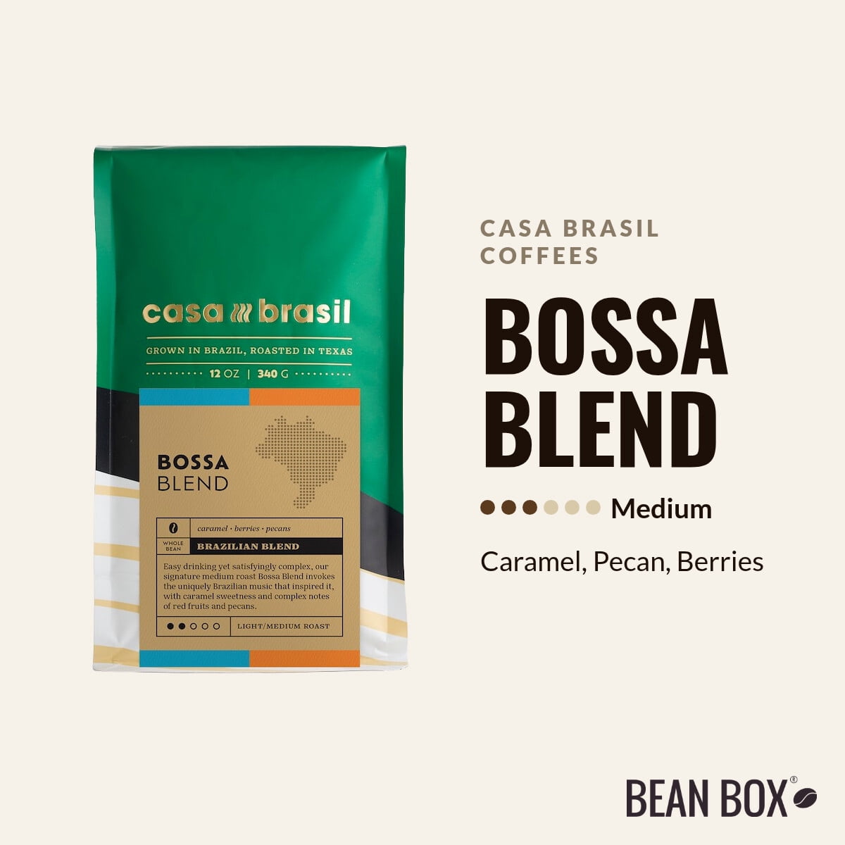 Bossa Blend - Roasted by Casa Brasil Coffees - Whole Bean Coffee - 5lb Bag