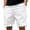 White, variant on Men Solid Loose Casual Sport Fitness Half Shorts Pants