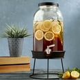 thumbnail image 5 of Mason Craft & More 3 Gallon (11 L) Glass Beverage Lemonade Drink Dispenser with Metal Stand Lid Top BPA Free Safe, 5 of 7