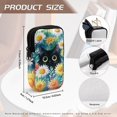 thumbnail image 6 of SEANATIVE Dual Compartment Eyeglasses Case Zipper Sunglasses Pouch Shockproof Lightweight Travel Eyewear Organizer Portable Glasses Pouch for Work Vacation Trips, Cute Cat Daisy, 6 of 7