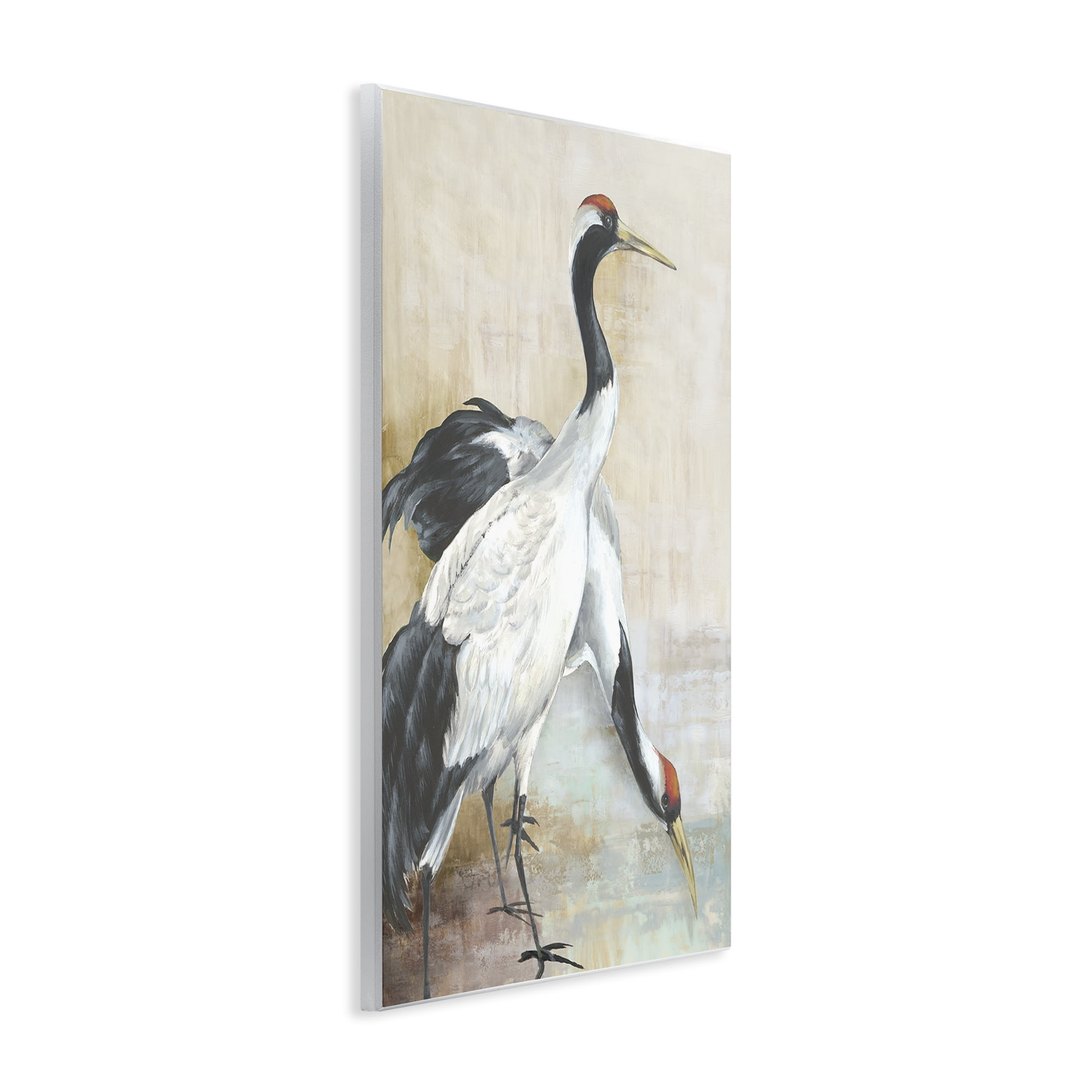 Stupell Industries Crane Duo at Riverside Animals Painting Unframed Art Print Wall Art, 13 x 19