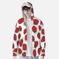 thumbnail image 4 of Balery Hand Drawn Strawberry Men's Women's UPF 50+ Sun Protection Lightweight Hoodie Performance Long Sleeve Shirt for Fishing Running-Medium, 4 of 9