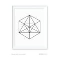 thumbnail image 1 of Hexagon Geometric Shapes Origami Wall Art Black White Minimalist Print, 1 of 2