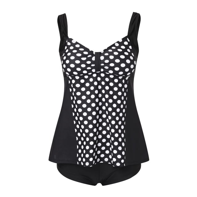 Traje de baño de dos piezas para mujer, trajes de baño para mujer, traje de baño de dos piezas con espalda de tirantes y estampado conservador para mujer, vestido de baño para mujer
