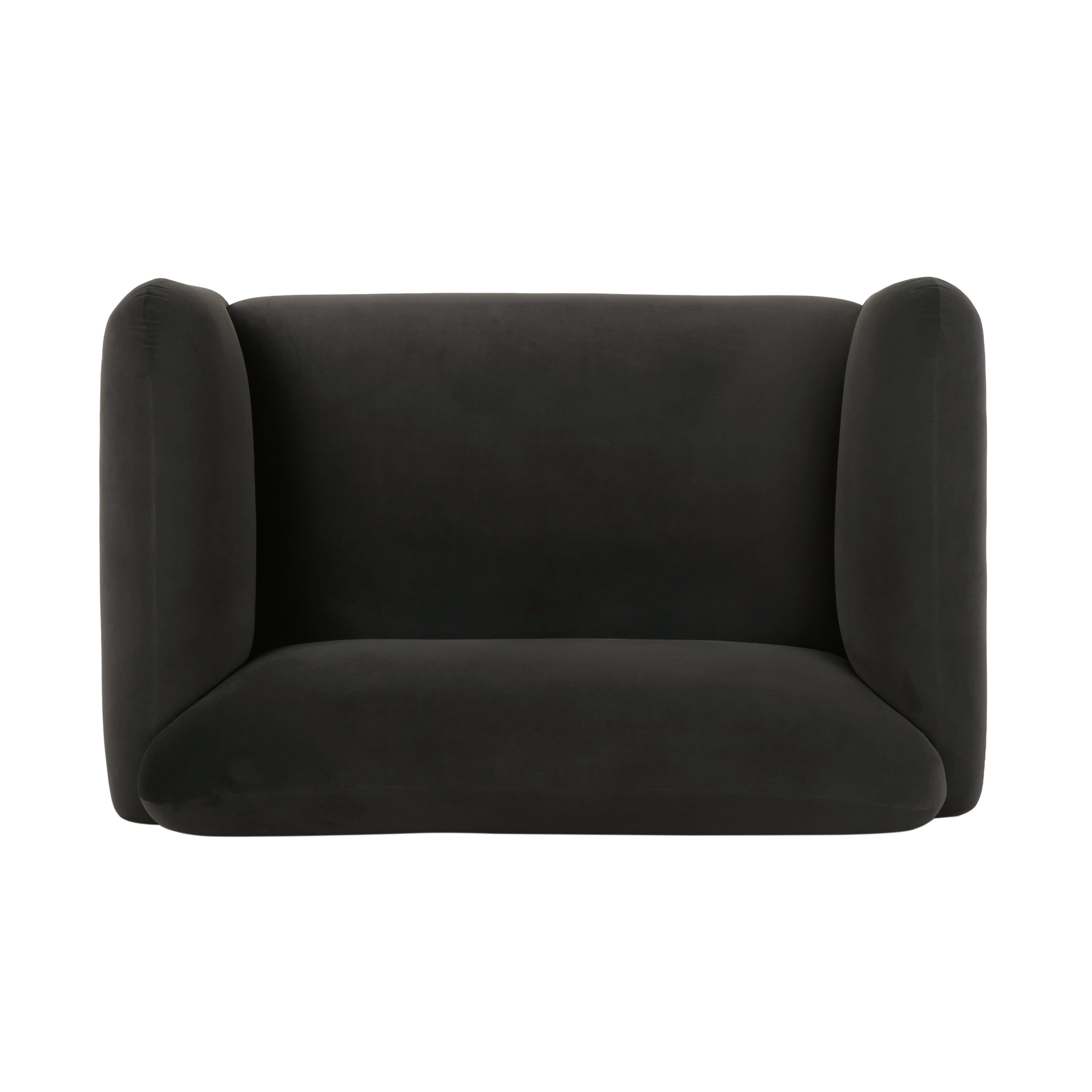 Euroco 50" Small Loveseat Sofa Couch, Boucle Upholstered 2-Seater Love Seats for Apartment, Bedroom,Small Space,Dark Gray