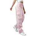 thumbnail image 4 of Outfmvch Cargo Pants Sweat Pants for Womens Tall Pants for Women Long Womens Cargo Pants Work Pants Women Jeans for Women Pink Xl, 4 of 8