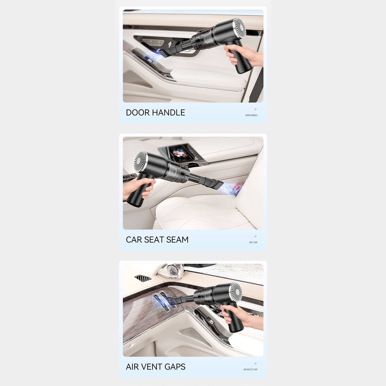 Wireless Car Vacuum Cleaner High Power Handheld Vacuum Cleaner,Brushless Motor Strong Suction Cleaning Device Fast Charging Multi Attachment Design,Deep Cleaning Dust Removal Car Vacuum Cleaner