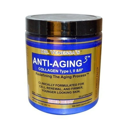 Dr. Venessa's Anti-Aging 3 Collagen Type I and II Mixed Berry - 300 g