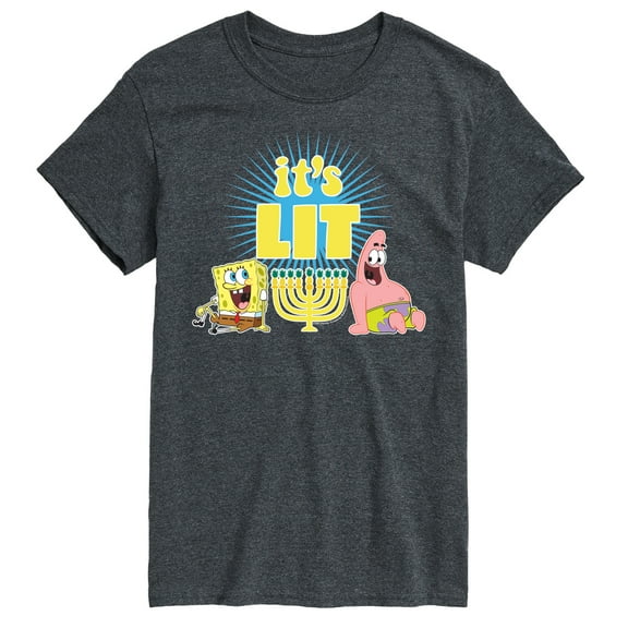 SpongeBob SquarePants - It's Lit Hanukkah Spongebob and Patrick - Men's Short Sleeve Graphic T-Shirt