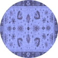 thumbnail image 1 of Ahgly Company Machine Washable Indoor Round Oriental Blue Traditional Area Rugs, 8' Round, 1 of 4