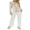 thumbnail image 2 of Women Button Down Lapel Shirts  Abstract/Zebra Print Long Sleeve Tops, 2 of 7