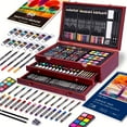 thumbnail image 6 of 175pcs Deluxe Art Set With 2 Drawing Pads, Crayons, Acrylic Paints, Colored Pencils Set In Wooden Case, Professional Art Kit, Paint Supplies, Gift, Christmas & Halloween, Back To School, 6 of 12
