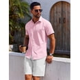 thumbnail image 4 of COOFANDY Men's Casual Shirt Short Sleeve Button Up Slim Fit Shirt for Male, 4 of 6