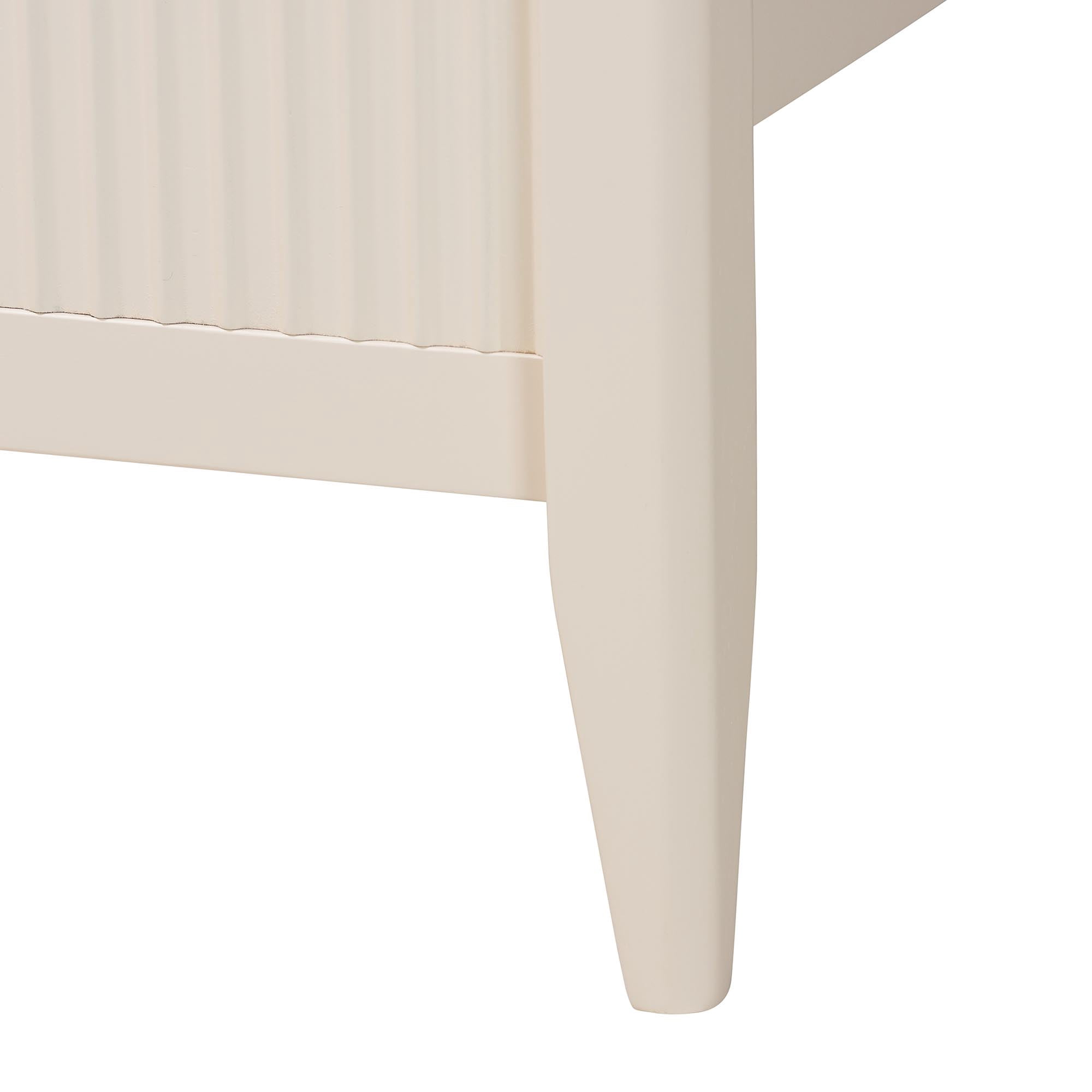 Baxton Studio Primrose Mid-Century Platform Bed, Queen, Ivory