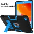 thumbnail image 5 of Dteck Case for Apple iPad 9th Generation 10.2-inch (2021),Shockproof Rubber Armor 3-Layer Protection Case Hybrid Hard Kicstand Cover for iPad 10.2" 9th Gen 2021/8th Gen 2020/7th Gen 2019,Black+Blue, 5 of 6