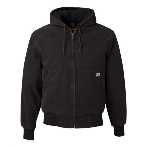 DRI Duck Men's 5020 Cheyenne Hooded Work Jacket, Black, Small
