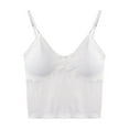 thumbnail image 3 of Spaghetti Strap Tank Top with Built in Bra Plus Size White Tank Top Woman Dressy Crop 2025 Women's Summer Lace with Chest Cushion V Neck Suspended Tank Top Short Slim fit Underlay Sleeveless Top, 3 of 3