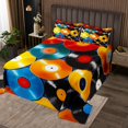 thumbnail image 2 of Erosebridal 80s Music Theme Coverlet Set Twin, Rainbow Vinyl Record Bedding Set 2pcs, 2 of 5