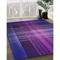 thumbnail image 3 of Ahgly Company Machine Washable Indoor Round Transitional Purple Plum Purple Area Rugs, 8' Round, 3 of 7