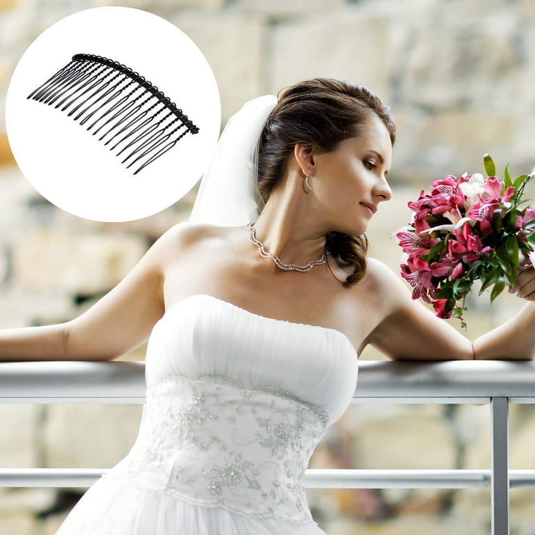 5 Pieces 20 Teeth Hair Clip Combs Metal Wire Hair Combs Wire Twist Bridal  Wedding Veil Combs 5 Count (Pack of 1) Black