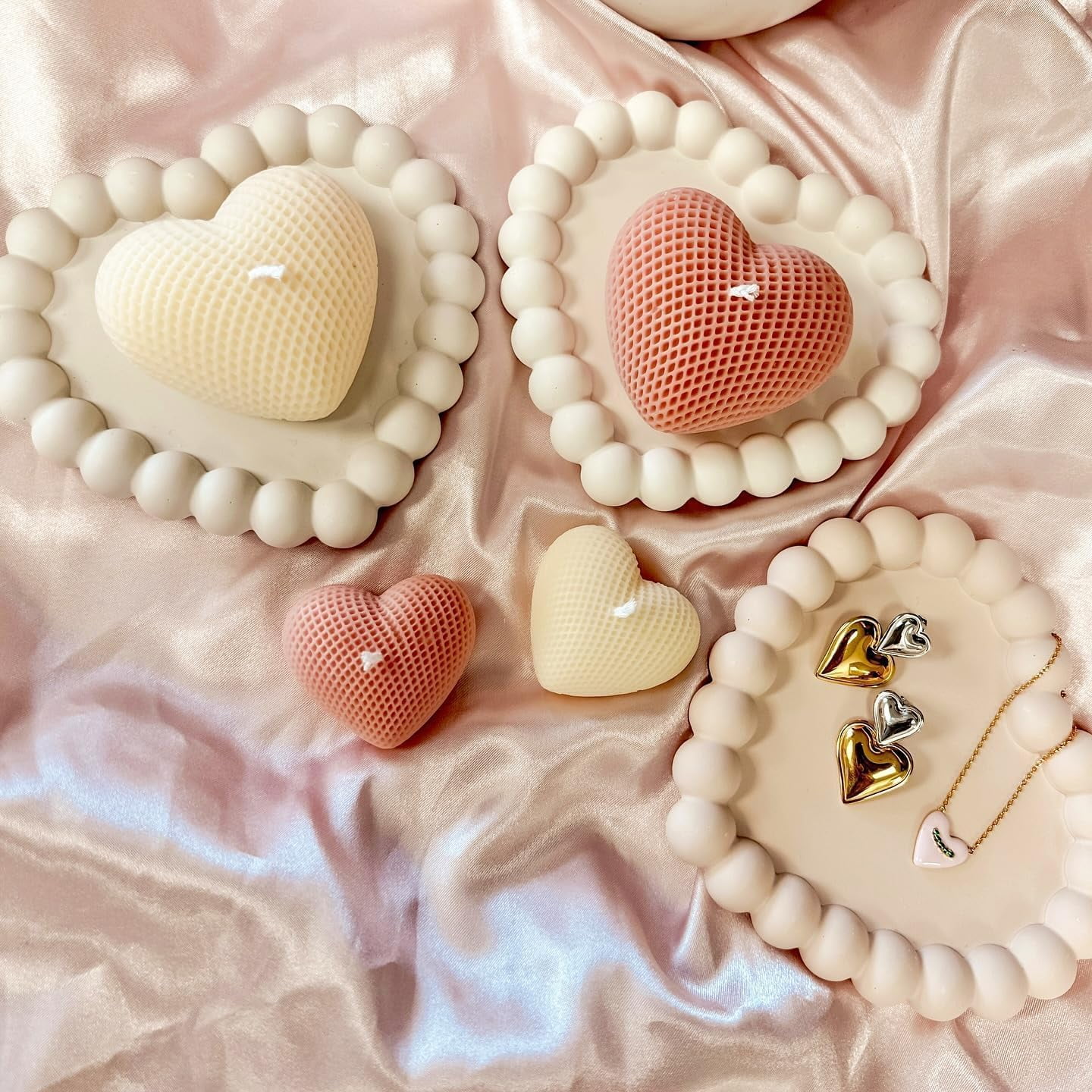 ABCISI 3 Pcs Bubble Coaster Silicone Mold, Durable Epoxy Resin Bubble Molds for Resin Heart Round Pentagonal Shape, Used for Coasters Bowl mats, Candle Holders, Home Decoration, Valentine's Day Gifts