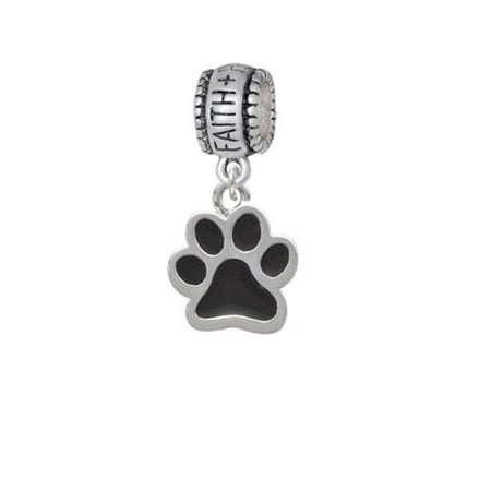 Medium Black Paw - Faith Hope Love Charm Bead