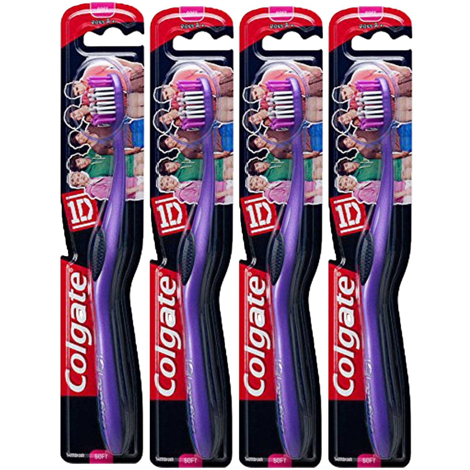 Pack of (4) Colgate 1d (One Direction) Maxfresh Soft Toothbrush Age 8