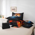 thumbnail image 4 of Erosebridal Musical Notes Bedding Queen Size,Abstract Water Fire Bedding Sets Queen Size,Melody Bedroom Decor,Reversible,Lightweight,7 Pieces, 4 of 5