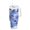 Blue Squares and Shapes, variant on 40 oz Insulated Stainless Steel Tumbler Double Wall Stainless Steel Tumbler with 2-Way Drinking Blue Ink Pattern