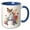 Blue/White, variant on 3drose, Pretty Floral Monogram Initial A, 11oz Two-tone Green Mug