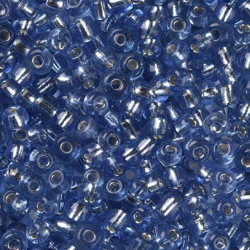 6/0 Glass Seed Beads Silver Lined Round Hole Round Royal Blue 4mm Hole: 1.5mm about 6639 pcs/pound
