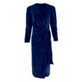 thumbnail image 5 of Womens Christmas Dress V-Neck Long Sleeve Casual Dress Blue Womens Dress A-line Formal Dress Birthday Party Dress Womens Dresses for Fall, 5 of 6