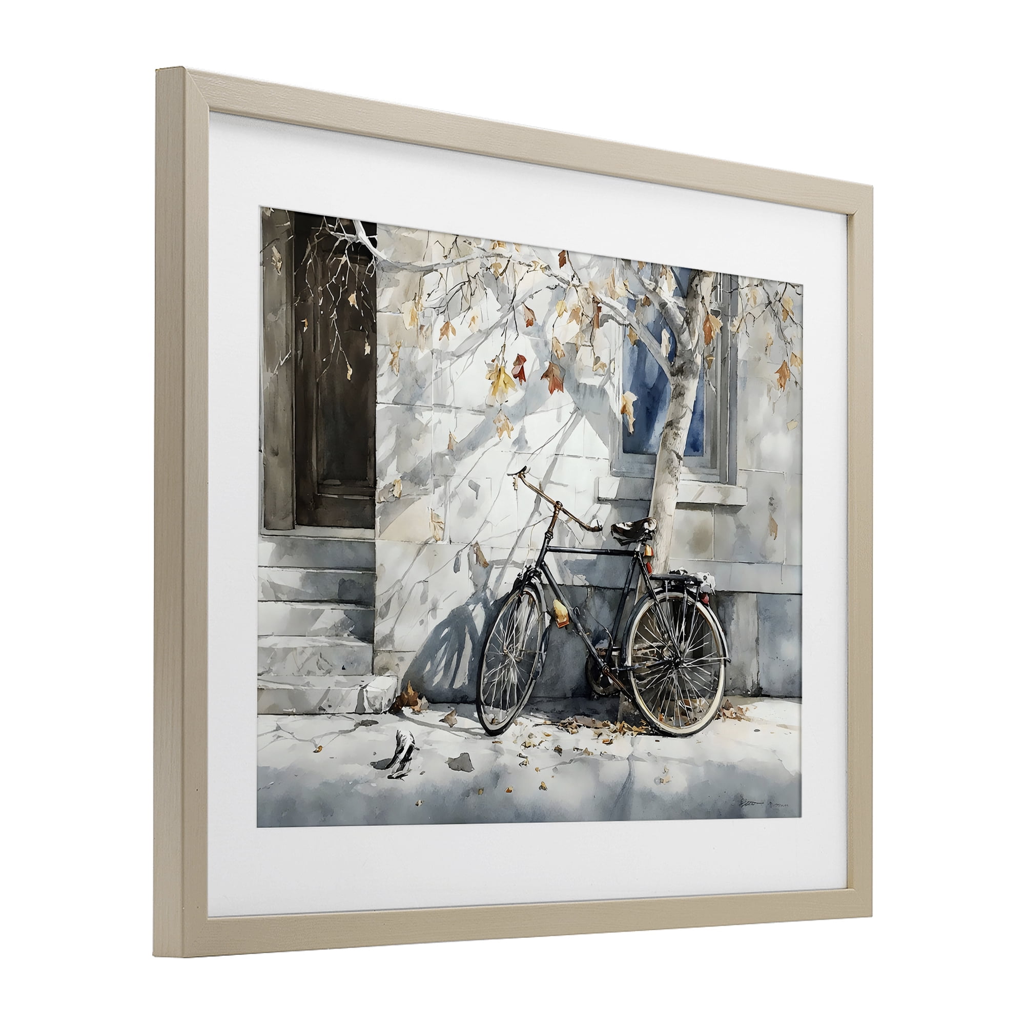 Stupell Industries Autumn Ride on Quiet Street Birch Framed Print Under Glass, design by Franklyn Gregory