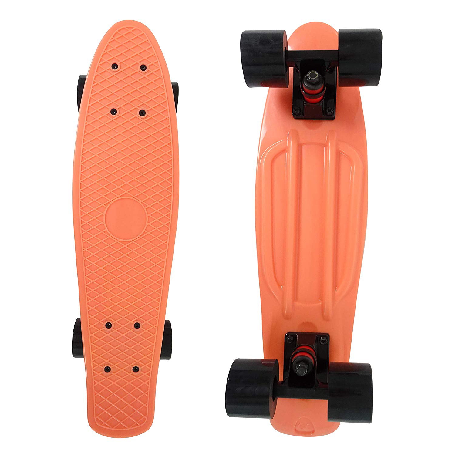 veZve Mini Cruiser Skateboard Complete for Girls, 22 inch, 59mm, Orange