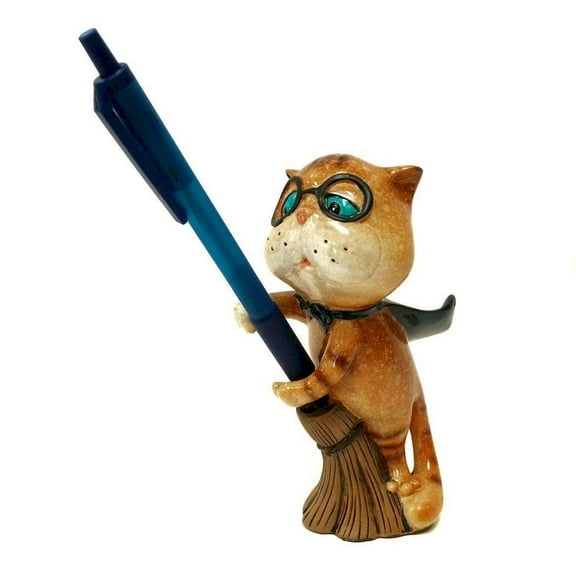 Cat Pen Holder Figurine